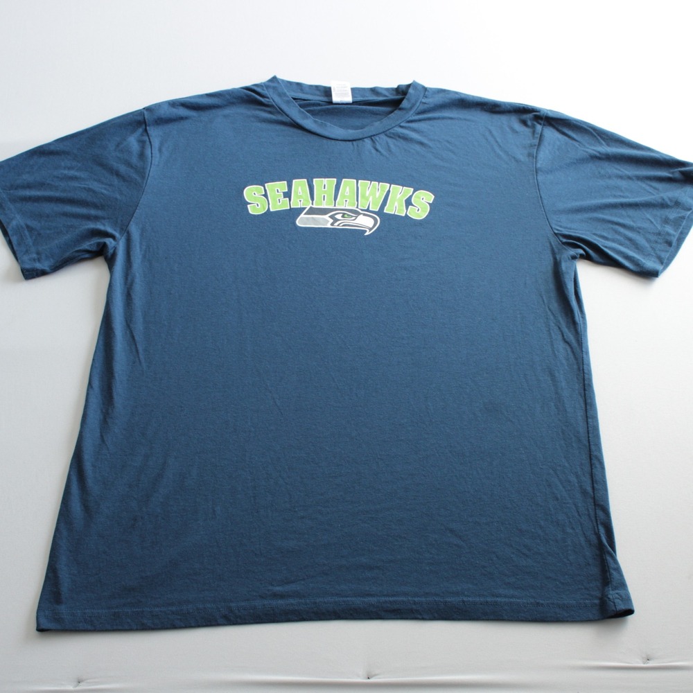 NFL Team Apparel Seattle Seahawks T-Shirt Mens XL Navy Blue Sleepwear Logo Tee
